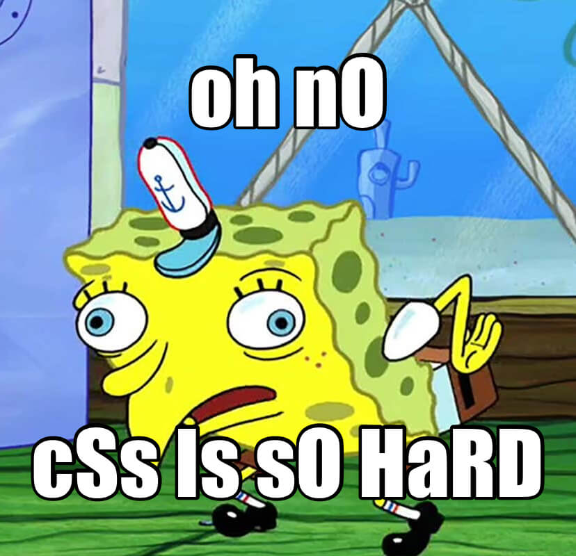 spongebob crushing JS developers' spirits